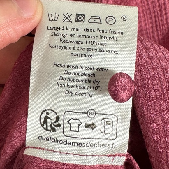 Sezane 100% Silk Lea Shirt Blush Pink Size 40 French US 8 Blouse Button Down Top - Picture 11 of 16